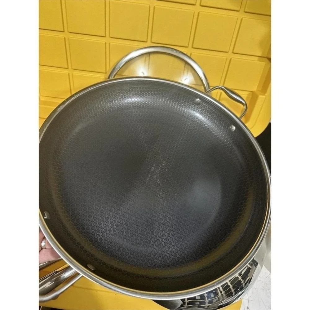 HEXCLAD 5 Piece Nonstick Stainless Steel Frying Pan Set 10 12 and 14